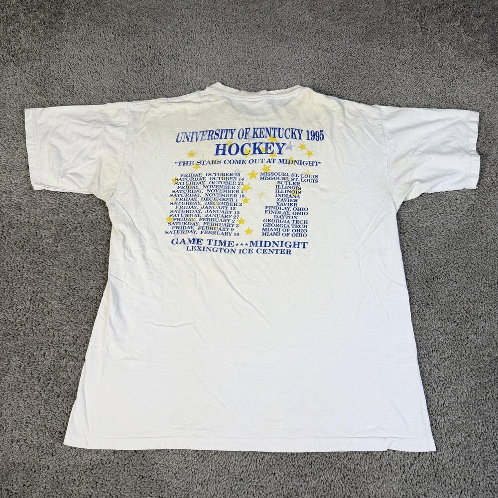 Vintage Kentucky Wildcats Shirt Mens XL White NCAA Ice Hockey AllSport 1995 90s